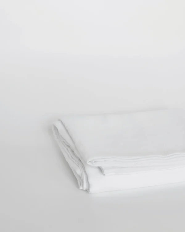 White linen flat bed sheet - Image 1