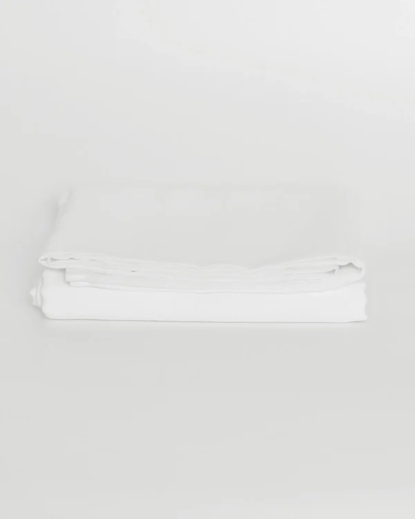 White linen flat bed sheet - Image 2