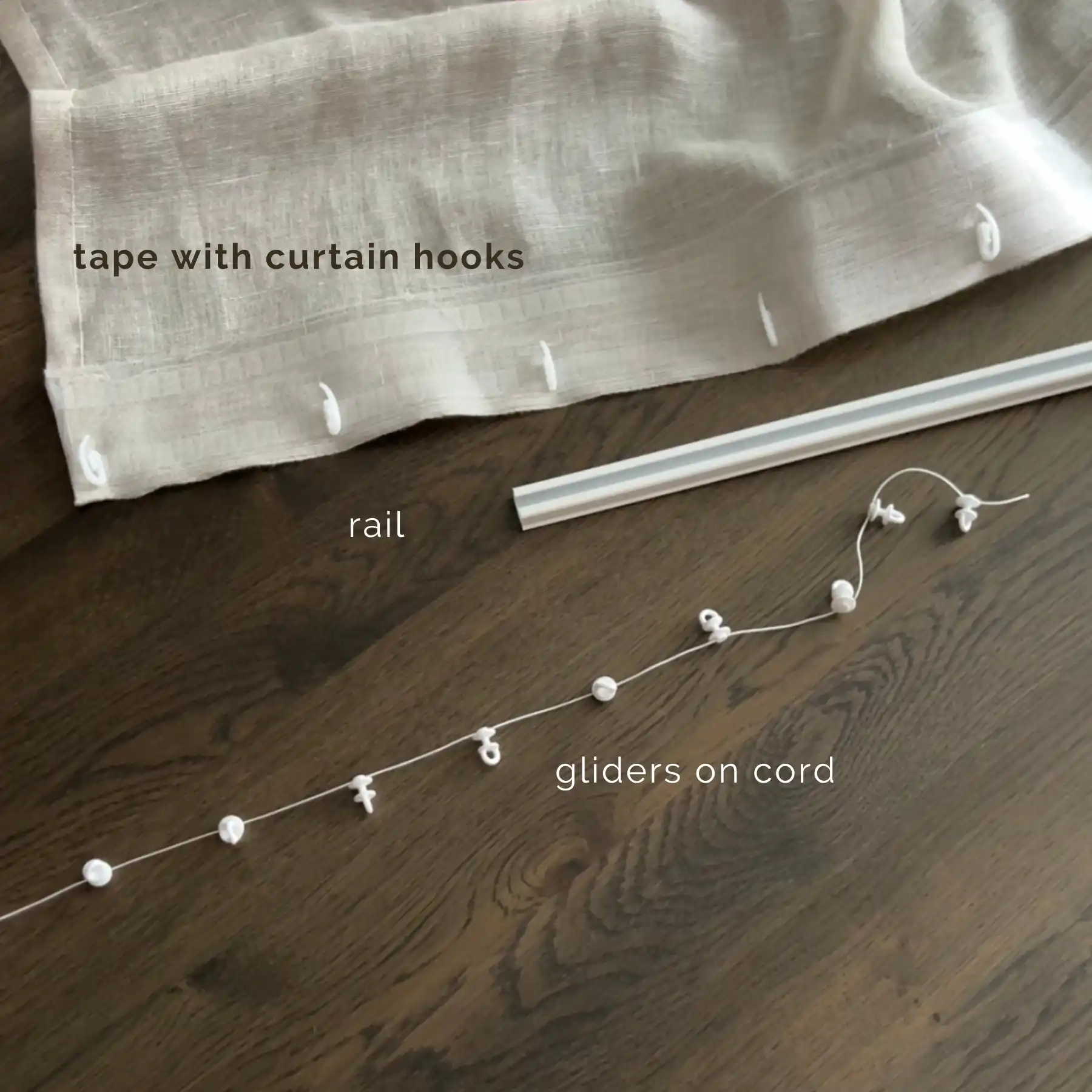 tape with curtain hooks